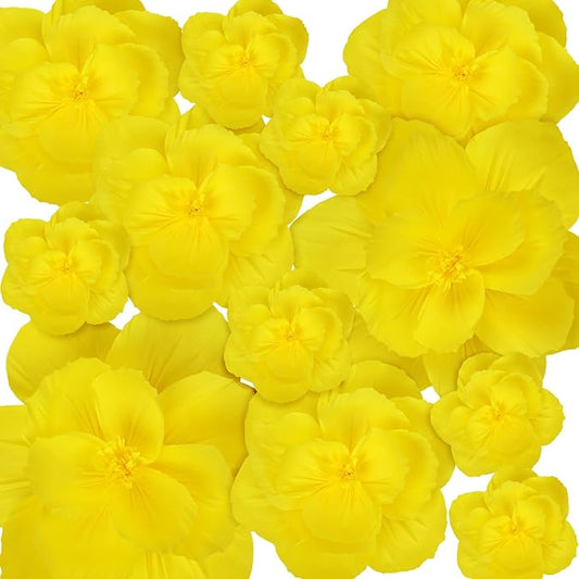 Giant Paper Flowers Artificial Large Paper Flower Decoration for Handcrafted Wall Backdrop Christmas Mexican Wedding Graduation Bridal Shower Birthday Party Supplies(Yellow,12 Pcs)