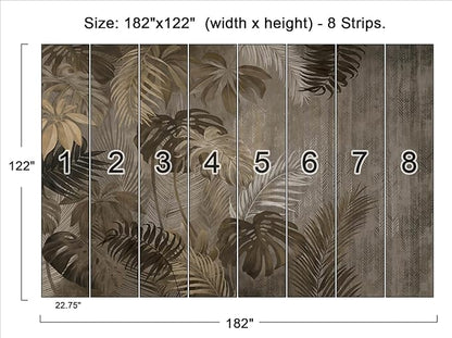Cliouar-Turtle Backed Bamboo Plantain Leaf Plant Wall Mural Wallpaper for Bedroom Living Room 182" x 122" (Not Self Adhesive)