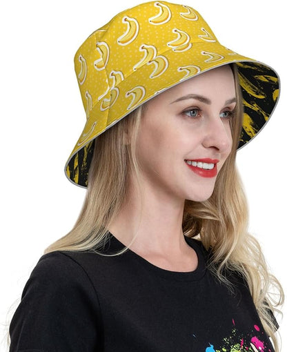 Bucket Hat Double-Side-Wear Reversible Sun Hat Beach Travel Hiking for Women Men
