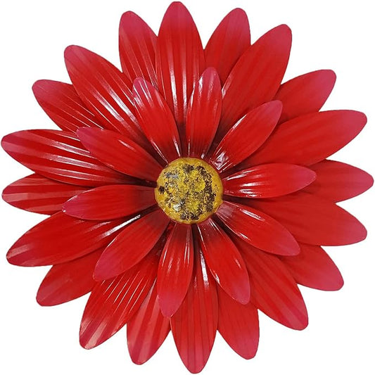 Dekomere Metal Flowers Outdoor Decor 13" Metal Sunflower Wall Art Decorations Sunflower Wall Decor for Kitchen Living Room Porch Garden Yard