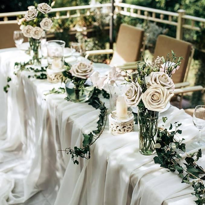 Artificial Flowers, 25pcs Champagne Light Gold Rose for DIY Wedding Bouquets Centerpieces Arrangements, Artificial Rose with Stem for Bridal Shower Party Home Decorations