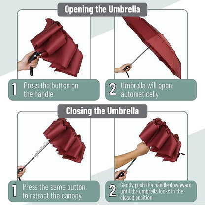 Mr. Pen- Windproof Travel Umbrella, Automatic Umbrellas for Rain, Compact