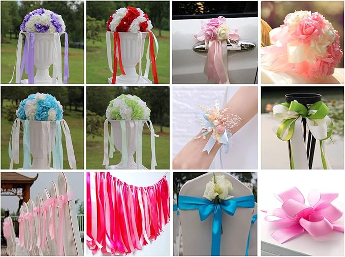 Red Double Faced Satin Ribbons 1-1/2 inch Flower Boutique Gift Wrapping Ribbon 1.5inch 50yards Fabric Silk Bow Ribbon for Valentine's Day & Mother's Day DIY Crafts Hair Headband-Sewing-Binding-Bow