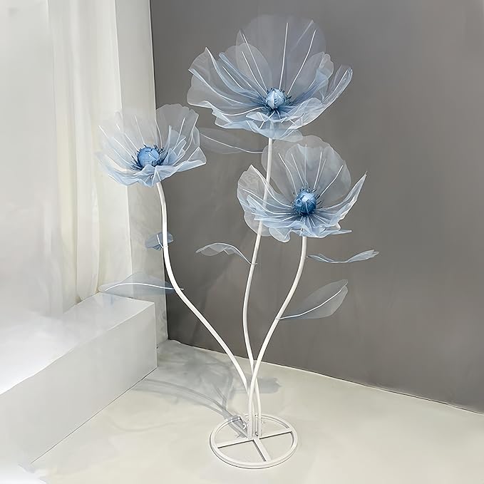Giant Flowers for Decoration, 5.58 ft Big Artificial Organza Flower for Wedding Reception Birthday Christmas Party Backdrop Decor Photography Props Shop Window Display, Blue