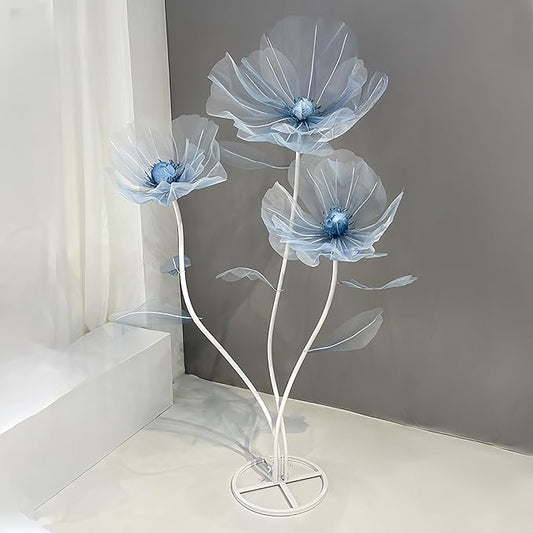 Giant Flowers for Decoration, 5.58 ft Big Artificial Organza Flower for Wedding Reception Birthday Christmas Party Backdrop Decor Photography Props Shop Window Display, Blue