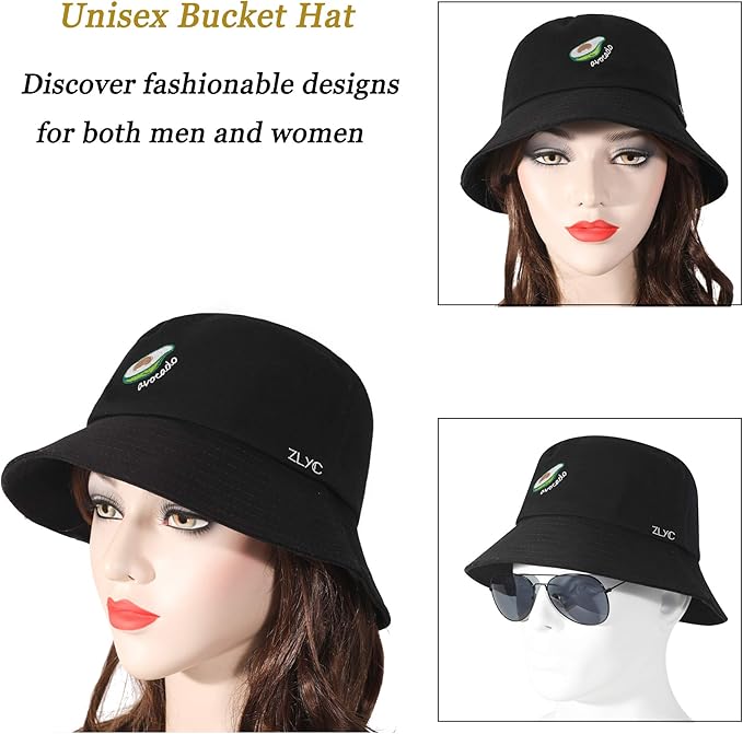 ZLYC Unisex Fashion Embroidered Bucket Hat Summer Fisherman Cap for Men Women