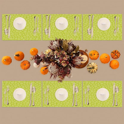 Sage Green Modern Placemats Set of 4 PVC Vinyl Non Slip Table Mats Waterproof Heat Resistant Place Mats Washable Wipeable Dining Table Mat for Kitchen Party Farmhouse Indoor Outdoor Decorative