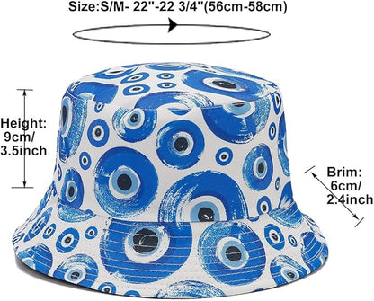 Quanhaigou Bucket Hat for Men Women,Packable Reversible Printed Sun Hats,Fisherman Outdoor Summer Travel Hiking Beach Caps