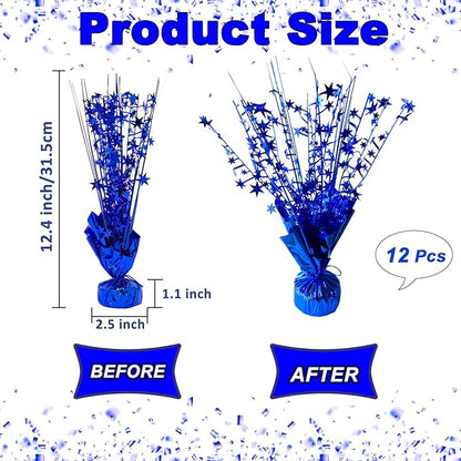 12 Pack Metallic Foil Spray Centerpiece Star Table Decoration Burst Table Centerpieces for Birthday New Years Nye Wedding Anniversary Graduation Holiday Party Supplies Decor, Navy Blue