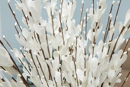 UiiziC Artificial Flowers Jasmine 8 PCS 31"/80cm Faux Plants Bulk Fake Flower Bouquet for Vase Fillers Floral Arrangement Wreath Wedding Party Bouquets Garden Centerpieces Decor (White)