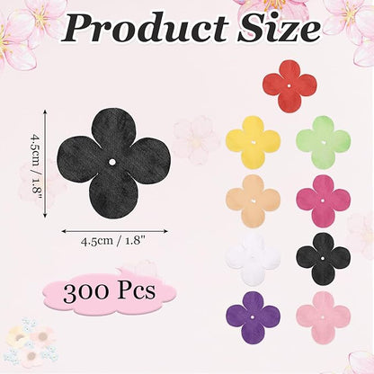 PATIKIL 1.8 Inch (4.5cm) Flowers Patch, 300Pcs Artificial Flowers Handmade Patches Silk Cloth Applique for Scrapbooking Wedding DIY Craft Supplies Card, Black
