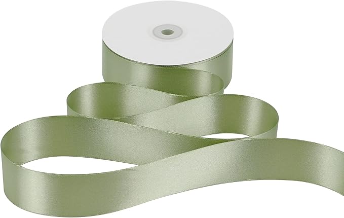 MEEDEE Spring Moss Satin Ribbon 1-1/2 Inch Spring Green Ribbon Lux Double Faced Satin Ribbons by 50 Yards Polyester Satin Ribbons for Crafts, Weddings, Flower Bouquet, Holiday Decorating
