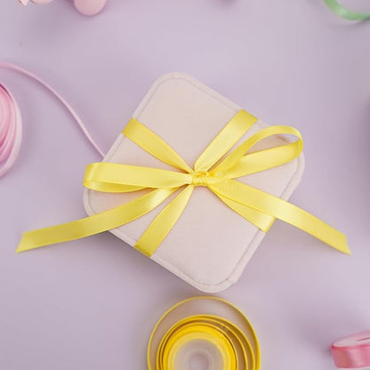 MEEDEE Pastel Rainbow Ribbon Assortment Satin Rainbow Colored Ribbon 3/8" X 50 Yards for Crafts, Gift Wrapping, Party Decoration, DIY Handmade Hair Bows