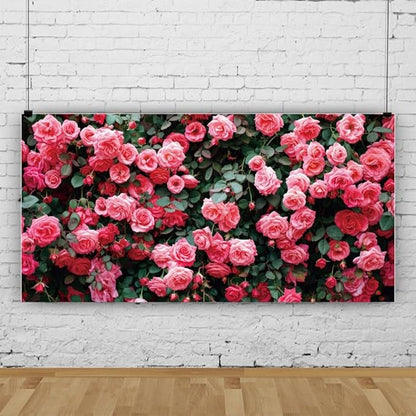 10x8ft Art Studio Flower Photo Background Pink Rose Photography Backdrop for Pictures Newborn Bridal Shower Birthday Party Banner Decor Photo Studio Props