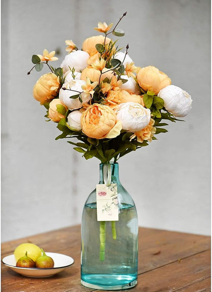 FiveSeasonStuff Vintage Artificial Peonies Silk Flowers and Hydrangeas for Wedding Bridal Home Décor – Beautiful Floral Centerpiece Arrangement Decoration with 2 Bouquets (Summer Breeze)