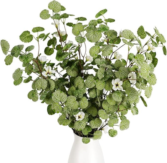 Melorca&Guilla Artificial Plants,6PCS 35" Green Faux Branches for Vase,Faux Greenery Stems Vase Branches Fake Plants Artificial Branches for Shop Garden Office Home Décor (6, Begonia)