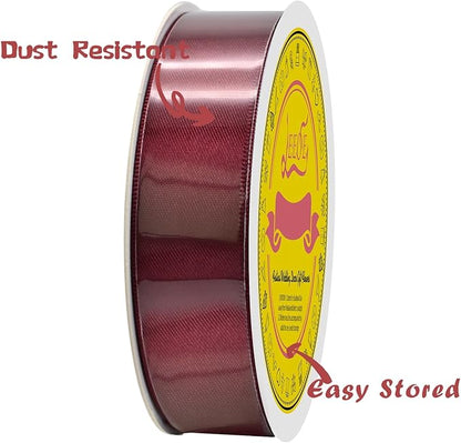 Double Face Sherry Satin Ribbon 7/8 inch X 25 Yards Polyester Sherry Ribbon for Gift Wrapping Very Suitable for Weddings Party Hair Bow Invitation Decorations and More
