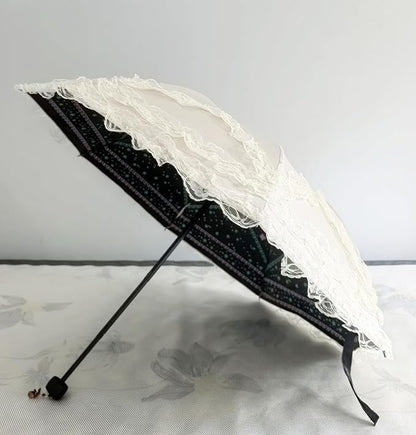 Vintage Lace Parasol Gothic Lolita Umbrella UV Sun Protection Witch Cosplay Photoshoot Props Party Decoration