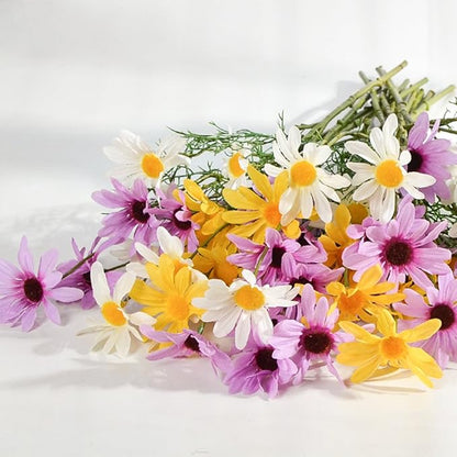 10pcs Artificial Daisy Flowers Flower Arrangements for Home Hotel Office Wedding Party Garden Craft Art Decor Each Approx 21" High No Vase White