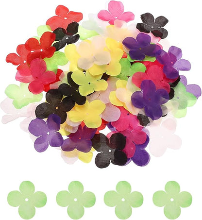 PATIKIL 1.8 Inch (4.5cm) Flowers Patch, 300Pcs Artificial Flowers Handmade Patches Silk Cloth Applique for Scrapbooking Wedding DIY Craft Supplies Card, Green