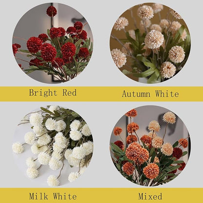 Artificial Hydrangea Flowers Fake Hydrangeas Faux Flowers Bouquet Artificial Plants for Wedding Home Office Decor Excluding vases-（Mixed 10 PCS）