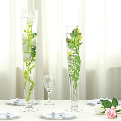 Efavormart 6pcs/Set 20" Tall Trumpet Heavy Duty Glass Centerpiece Vase for Wedding Party Banquet Events Centerpiece Decoration