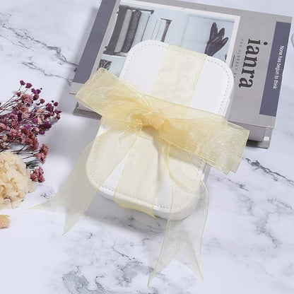 1.5 inch Sheer Organza Ribbon Gold Chiffon Ribbon for Gift Wrapping Christmas Halloween Decoration Wedding Bouquet Crafts 50 Yards