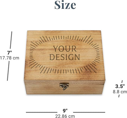 Let's Make Memories Personalized Wooden Keepsake Box With Hinged Lid - Wood Memento Box - Decorative Storage - Home Decor - For Couples, Wedding, Newlyweds - Laser Engraved - Story of Us