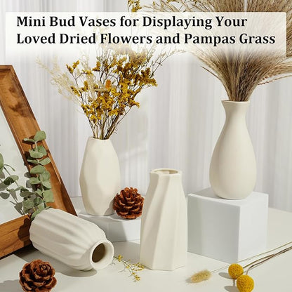 Ceramic Bud Vases, Set of 24 White Vases for Centerpieces Small VAses for Flowers Mini Ceramic Vase for Pampas Grass Vase Bulk for Wedding Table Centerpieces Decoration Boho Home Decor DIY Gift