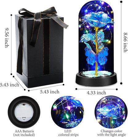 The Rose for Women, Glass Flowers in Glass Dome, Eternal Rose for Her, Womens Birthday Gift for Mom, Teacher Appreciation, Graduation, Christmas