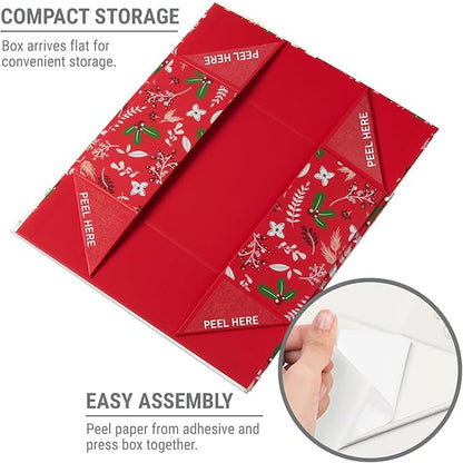 Christmas Gift Box with Magnetic Lid 3-Pack | Red Decorative Gift Boxes for Presents, Holiday Gifts, Treats, Ornaments, and Keepsakes. 11.5" x 7.5" x 3.5"