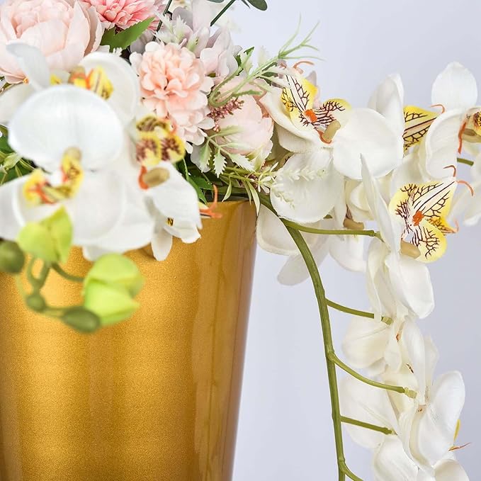 Efavormart 28" Tall Brushed Gold Metal Trumpet Flower Vase Wedding Centerpiece