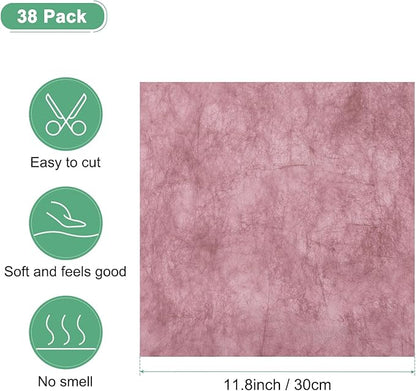 M METERXITY 38-Sheet Korean Cotton Wrapping Flower Paper, 11.8 Inch Waterproof Floral Wrapping Cotton Paper for Bouquets/Gift Packaging [Dark Pink]