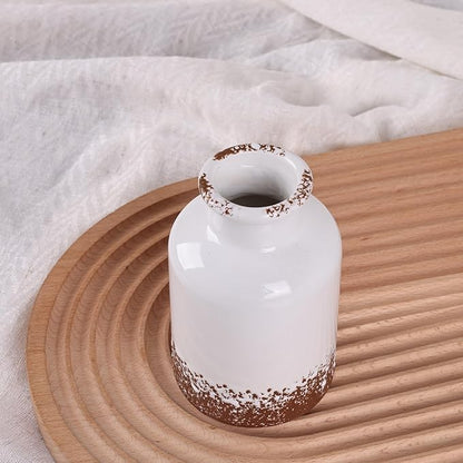 Ceramic Vase Set of 3 - Modern Decorative Vases for Home Decor, Rustic Farmhouse Boho Vases for Living Room, Mantel, Dining Table, Bookshelf, Kitchen or Entryway Decoration