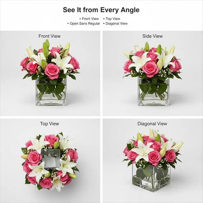2 Pack Clear Acrylic Square Cube Flower Vase 6x6x6 Inches - Break Resistant Decorative Vase for Wedding Centerpieces, Home Office Party Decor & Succulent Planters