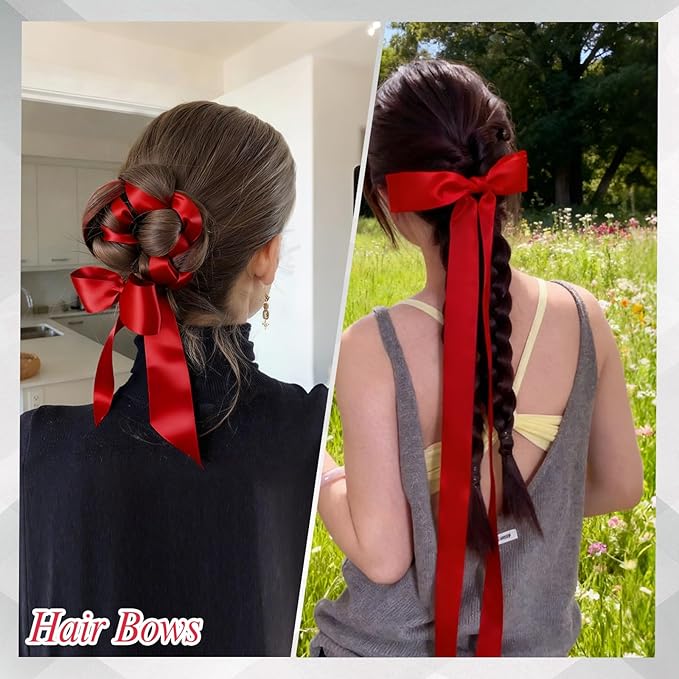 Double Faced Red Satin Ribbon 1 inch 60 Yards Red Ribbon for Crafts Gift Wrapping Hair Bows Wedding Invitation Party Decorations