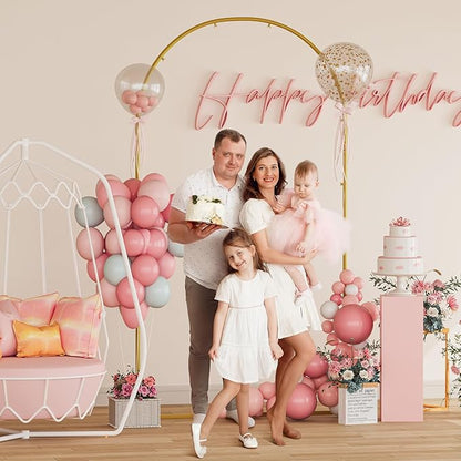 Snughome 7.2FT Arch Backdrop Stand, Gold Metal Arch Stand, Wedding Arch Frame Ideal for Balloons Flowers for Party, Wedding, Baby Shower, Holiday Decoration