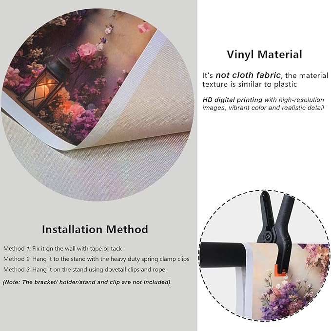 YongFoto Elegant Flower Wall Backdrop 10x6.5ft Floral Butterfly Candle Photography Background Baby Bridal Shower Wedding Girl Birthday Party Banner Room Decor Portrait Photoshoot Wallpaper Photo Booth