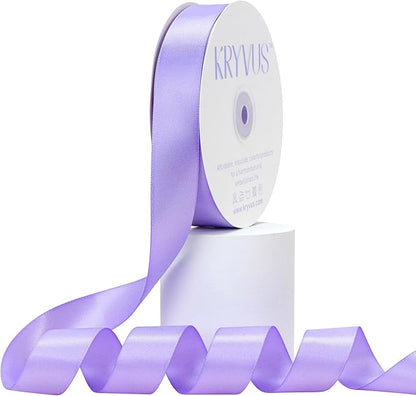 Premium Double Faced Satin Lilac Ribbon, 1 Inch X 50 Yards, Perfect for Gift Wrapping, Crafts, Wedding Decor