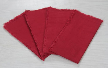 ACCENTHOME Red Cotton Linen Napkin Set of 12 18x18 inch Dinner Napkins - Washable Soft Premium Hotel Quality Reusable Hemmed Edges Napkins Perfect Table Linens for Family Dinners, Weddings