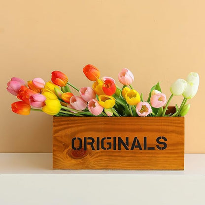 Artificial Pink Tulips, 10pcs Real Touch Faux Latex Tulips, 15.3" Stems, Wrinkle Resistant, Perfect for Home, Parties, Weddings