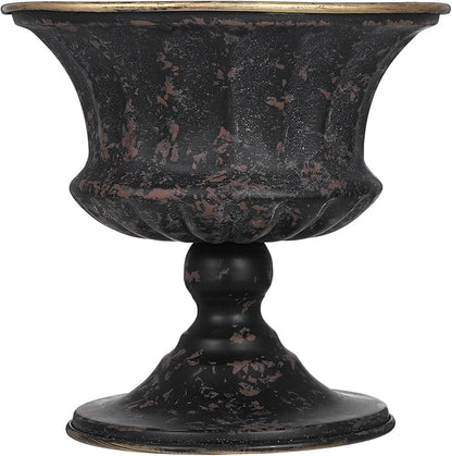 Vintage Metal Urn Planter, Farmhouse Bucket Flower Pots for Indoor Outdoor Plants, Tall Urn Planter, Garden Pillar Flowerpot, Desktop Ornament