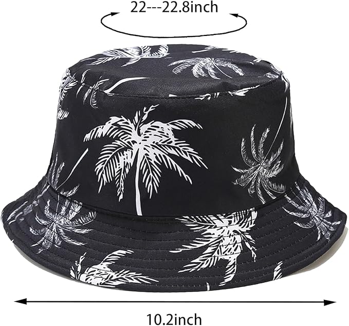 Bucket Hat for Women Men, Cotton Reversible Double Side Wear Sun Hats Beach Fisherman Hat