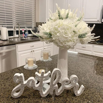 WEISPARK 100PCS Artificial Hydrangea Flowers, Fake Flowers Silk Hydrangea Full Flowers Heads with Stems for Wedding Home Party Shop Baby Shower Decor (Ivory)