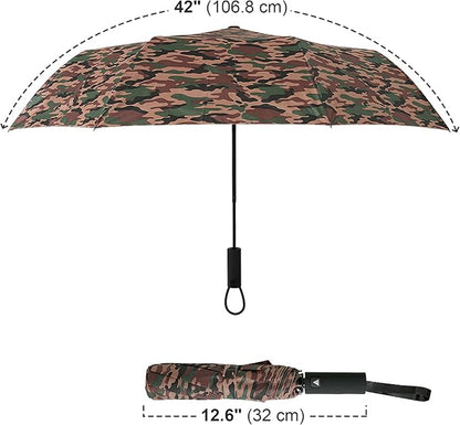 Nollia Windproof Automatic Travel Umbrella, Compact Portable with Reinforced Ribs for Sun & Rain