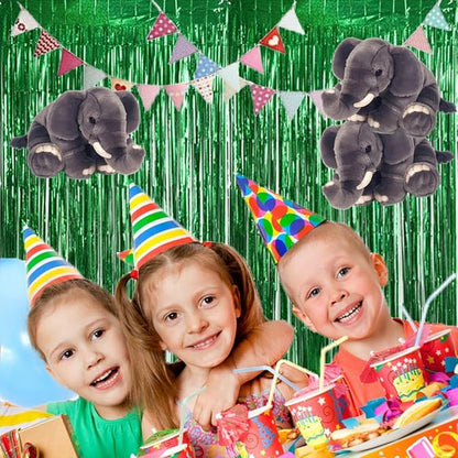 TONIFUL 3Pcs Laser Green Door Streamers, Metallic Streamers Foil Fringe Curtains for Birthday, Christmas, New Year, Bachelorette, Grad Party (9.9ft x 6.6ft)