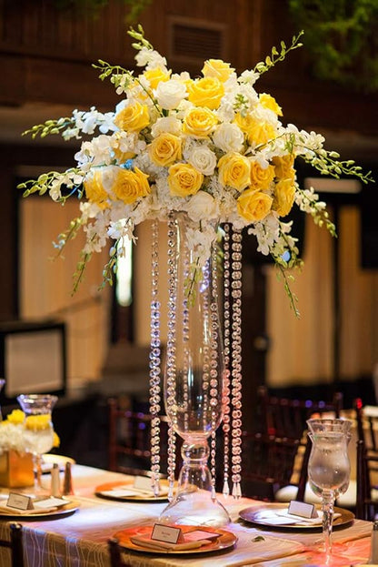 12 PCS Artificial Flowers Roses Silk Flowers Fake Long Stem Artificial Roses for Home Wedding Decorations (Yellow)