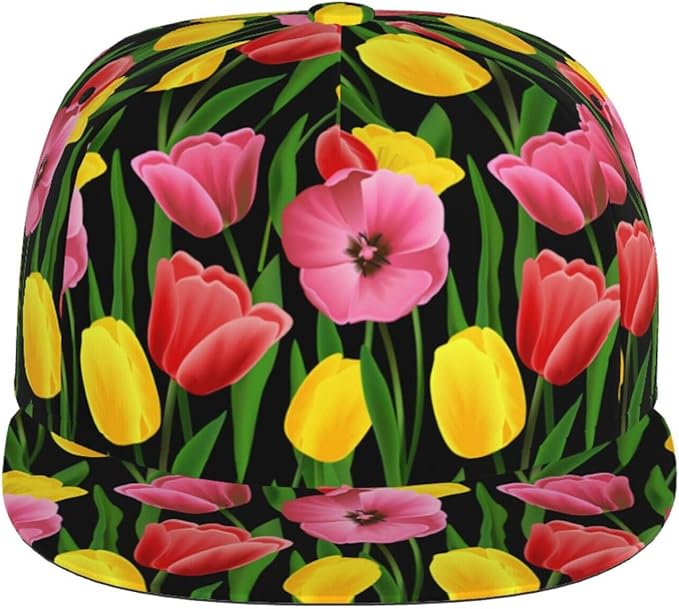 Tulip Flower Baseball Cap for Women Baseball Caps Flower Hat Tulip Baseball Hats Womens Cap for Outdoor