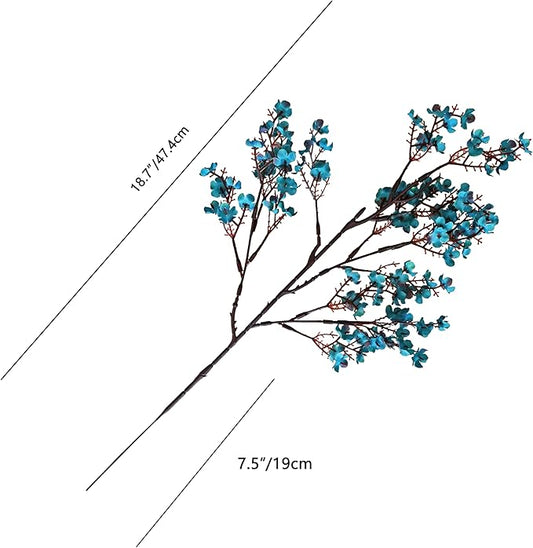 Mandy's Teal Artificial Baby’s Breath European Flowers 15 Bundles Silk Gypsophila with Bendable Stems for Fall Thanksgiving & Christmas Centerpiece Wedding Decor and Table Arrangements