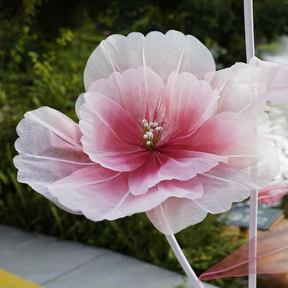 Giant Flowers for Decoration,Large Fake Flower with Standing Stems and Base,Big Artificial Flowers for Home Decor,Wedding Background Decor,Shop Window Display,Banquet,Garden Party (red)